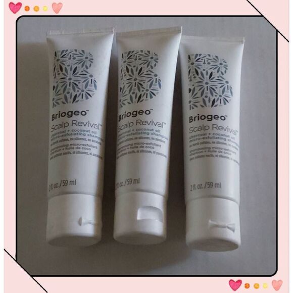 New Lot of (3) BRIOGEO Scalp Review Charcoal + Coconut Micro-Exfoliating Shampoo - Picture 1 of 4